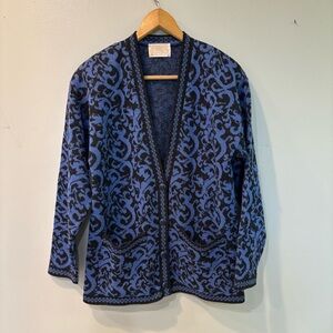 Vintage Pendleton Virgin Wool Padded Shoulder Cardigan Women’s Size Small